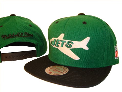 New York Jets Green & Black Adjustable Snap Back Baseball Cap Hat Mitchell & Ness