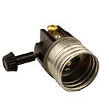 Leviton 7090-M Medium Base Interior Only, Shell Incandescent Lampholder, Removeable Turn Knob, 2-Circuit, For 3-Way 2-Filament Lamps