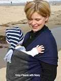 Moby D Baby Carrier-Gray Fleece w/Navy