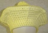 B305, Hand Crocheted Yellow Color Wool Polyester Beret with Pom Pom for Infants and Toddlers