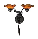 Elk 10180/2AMB Villa 2-Light Sconce Amber Glass In Weathered Rust