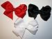 Apparel : Hair Bows ~ Average Size GrosGrain Tied Bow w/ French Clip (Black or Red)