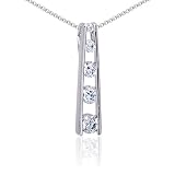 Ladder of Love: Sterling Silver and CZ Diamond Journey Pendant Necklace