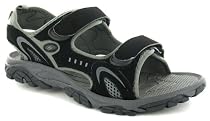 Mens Black Adjustable Velcro Sports Sandal - Black - UK 6-12