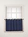 No. 918 Montego 2-Pack Casual Textured Semi-Sheer Grommet Kitchen Curtain Tier Pair, Navy Blue, 56