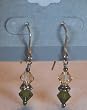 Khaki & Light Peach Swarovski Crystal Earrings