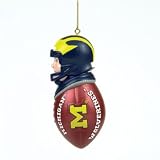 SC Sports Michigan Wolverines African-American Football Player Ornament (Set of 2)