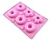 yueton 6 Cavity Silicone Donut Pan Tray with Heart and Star Mold, Doughnut Maker, DIY Baking Tool Biscuit Cookie Cake Chocolate Mold
