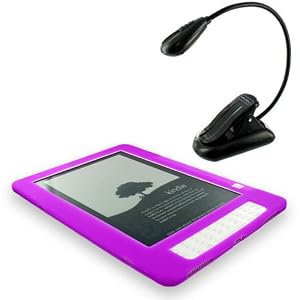 (More Colors Available) Silicone case for Amazon Kindle DX. Package includes LED book light and screen protector