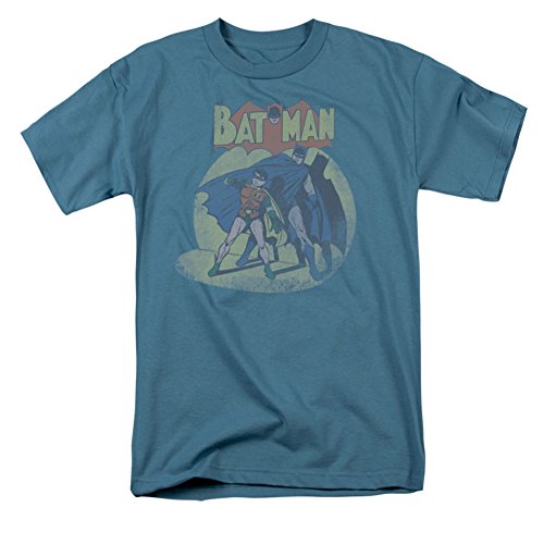 Batman & Robin In The Spotlight Slate Blue Mens T-shirt