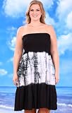 Beach Belle Tie Dye Plus Size Tube Dress Cover Up - Plus Size Swimsuit Plus Size Swimsuit