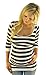 Mommylicious Black and Tan Striped Seamless Scoop Neck Maternity Top (Black Tan Striped)