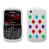 Brand new white blackberry curve lozenge silicone case cover for 8520 with fr...