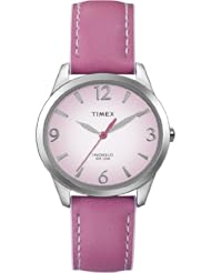 Timex Womens T2N864 Weekender Pink Leather Strap Watch
