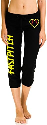 Softball Capri with Heart Shaped Softball Juniors Sizes (Large, Fastpitch)