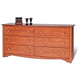 Cherry Finish Monterey Collection 6 Drawer Bedroom Dresser