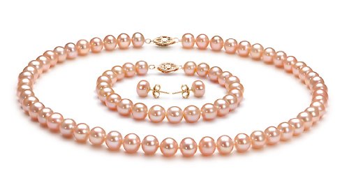Pink 7-8mm AA Freshwater Pearl Set-23-inch---Matinee