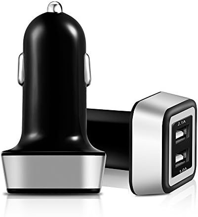 Car Charger, LoHi(TM) Dual Port Rapid Car Charger USB Mini Charger Universal Car Adapter 12W 2.1A Car Charger for Apple iPhone (Black)