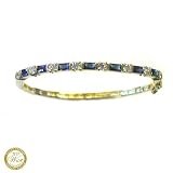 WILLOW XPRESS: *MONTANA SAPPHIRE BAGUETTE CZ BANGLE*
