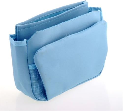 Uoften Women Travel Insert Handbag Organiser Purse Large Liner Organizer Tidy Bag Pink Blue Black (Blue)