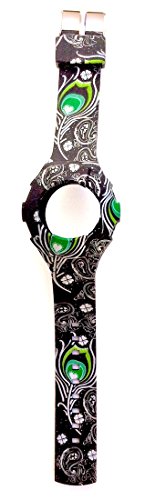 JoyJoy! Black Peacock Animal pack Silicone Watch Band JJ-4018