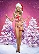 Santa's Cutie in this Playful 2 Pc. Candy Stripe Mesh Cami and Bikini Set! (Hat and Garter not included)