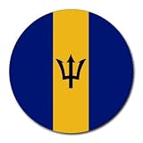 Barbados Flag Round Mouse Pad