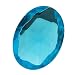 Vintage German Glass Faceted Cabochons Beads Aqua Capri Blue 18mm x 13mm (4 Beads)