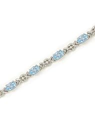 14kt Yellow Gold Oval Aquamarine and Diamond Bracelet