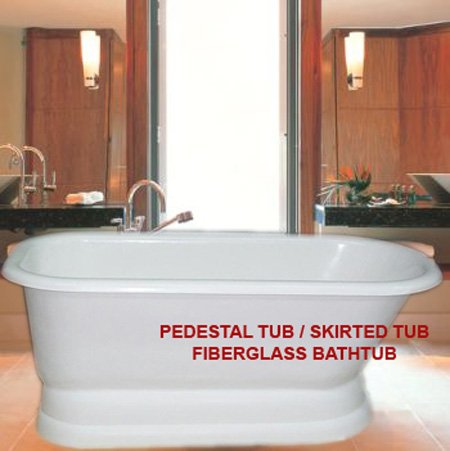 Buy Soaking Bathtub, Antique Style tubs,Pedestal bath tub w/ skirt base Rolled rim top bath tub Fiberglass White Tub - 60