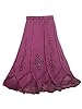 Womens Skirt Dancing Gypsy Ari Embroidered Stonewashed Peasant Purple Maxi Skirt