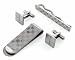 Stainless steel set of cufflinks, tie slide and money clip with square patterning