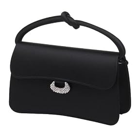 Satin Bag and Satin Handle, with Rhinestone Closure, Evening Bag - Barbara (71 6550)