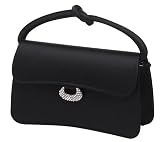 Satin Bag and Satin Handle, with Rhinestone Closure, Evening Bag - Barbara (71 6550)