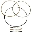 Leather Cord Necklaces 16" 3Pc Set