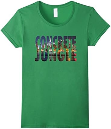 Women's Concrete Jungle New York City NYC Skyline Manhattan shirt Large Grass