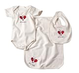 Kee-Ka 3-pc Organic Gift Set (S/S Body+Bib+Burpcloth) - Love Bug 3-6m
