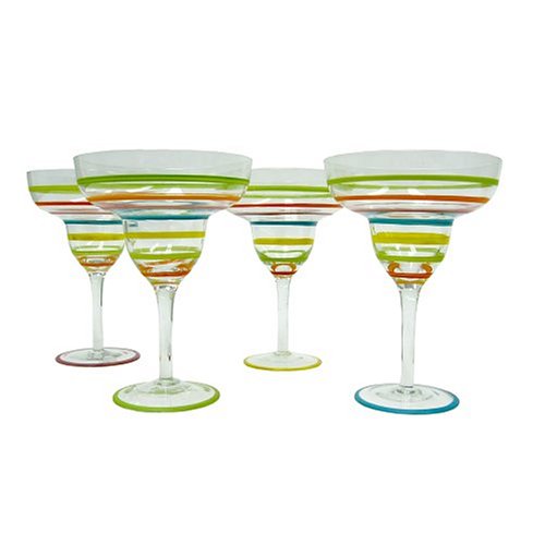 Block Basics Happy Hour Margarita Glasses, Set of 4