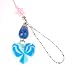 Hand Crafted Cellular Phone Charm - Heart Ceramic - Blue