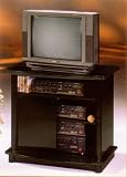 BEAUTIFUL NEW WOODEN TV / VCR / DVD STAND IN BLACK