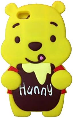 iPhone 5S Case,MANBO Cute 3D American Cartoon Characters Winnie the Pooh HUNNY Silicon Gel Rubber Case Cover Skin for iPhone 5 5S (Brown)