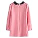 Richie House Girls' Pullover with Rabbit Print and Polka Dot Collar RH1433
