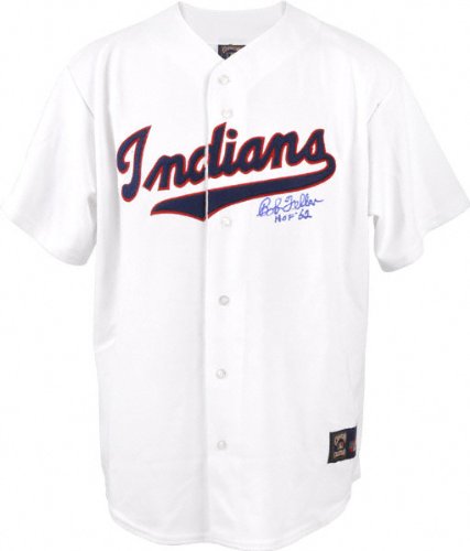 Bob Feller Autographed Jersey | Details: Cleveland Indians, HOF 62 Inscription