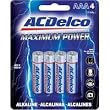 AC Delco AAA Maximum Power Alkaline Retail Battery - 4 Pack