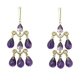 14k Yellow Gold Amethyst & Diamond Chandelier Earrings