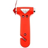 Seatbelt Cutter Window Breaker Escape (Dark Orange)