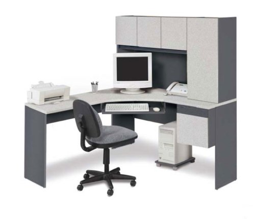 Granite and Graphite Corner Workstation Classic Granite Collection by Bestar Office Furniture - 0836