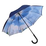 Ray バックプリント傘 BlueSky-Yokohama ネイビー