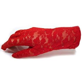 Lovely and Dainty Red,Black, or White Lace Gloves,