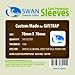 Swan Card Sleeves (70x70mm) - 160 Pack, Thin Sleeves - Gift Trap, Power Grid